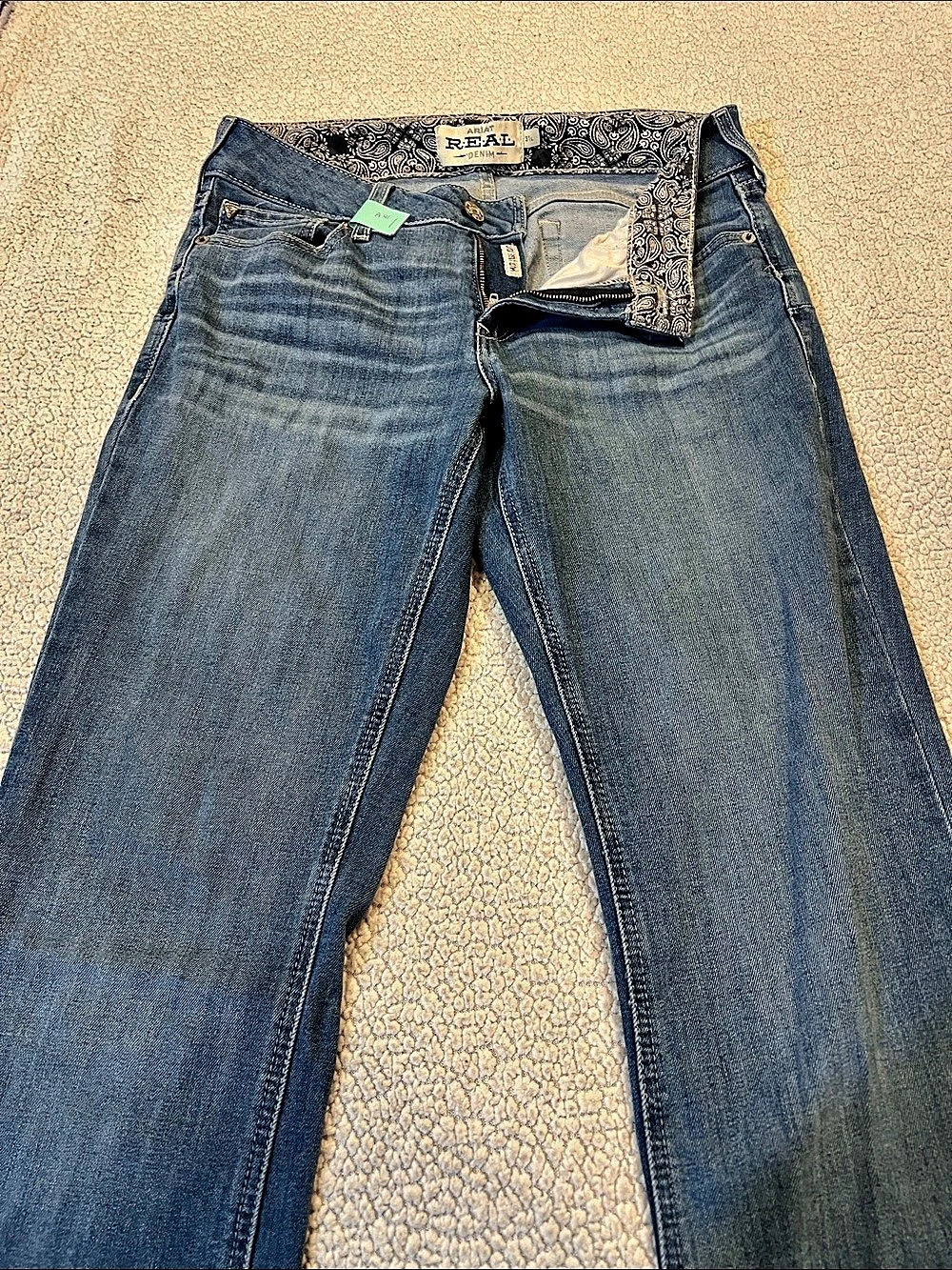 Ariat R.E.A.L. Mid Rise Boot Cut Jeans Blue Waist 31